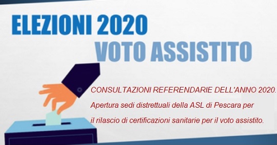 Apertura sedi distrettuali ASL voto assistito referendum 2020